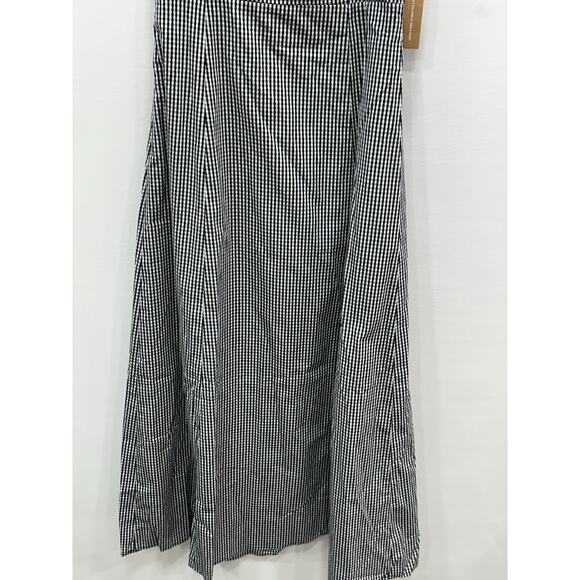 NWT O.P.T Women's Babette Black & White Gingham Lace-Up A-Line Midi Dress Size 4 - Picture 11 of 13